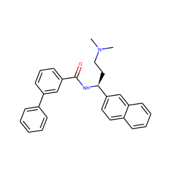 CN(C)CC[C@H](NC(=O)c1cccc(-c2ccccc2)c1)c1ccc2ccccc2c1 ZINC000045300802