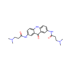 CN(C)CCC(=O)Nc1ccc2[nH]c3ccc(NC(=O)CCN(C)C)cc3c(=O)c2c1 ZINC000028387811