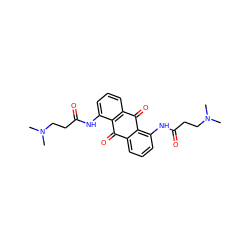 CN(C)CCC(=O)Nc1cccc2c1C(=O)c1cccc(NC(=O)CCN(C)C)c1C2=O ZINC000013556206