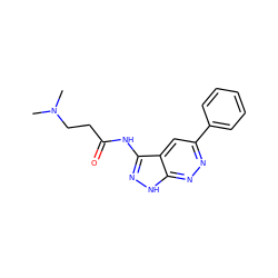 CN(C)CCC(=O)Nc1n[nH]c2nnc(-c3ccccc3)cc12 ZINC000064485575