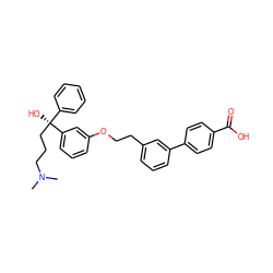 CN(C)CCC[C@@](O)(c1ccccc1)c1cccc(OCCc2cccc(-c3ccc(C(=O)O)cc3)c2)c1 ZINC000064526731