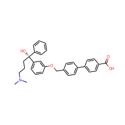 CN(C)CCC[C@@](O)(c1ccccc1)c1cccc(OCc2ccc(-c3ccc(C(=O)O)cc3)cc2)c1 ZINC000064513753