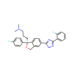 CN(C)CCC[C@@]1(c2ccc(F)cc2)OCc2cc(-c3nc(-c4ccccc4F)n[nH]3)ccc21 ZINC000474606213