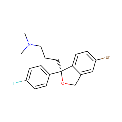 CN(C)CCC[C@@]1(c2ccc(F)cc2)OCc2cc(Br)ccc21 ZINC000005912553