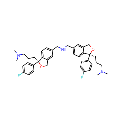 CN(C)CCC[C@@]1(c2ccc(F)cc2)OCc2cc(CNCc3ccc4c(c3)CO[C@@]4(CCCN(C)C)c3ccc(F)cc3)ccc21 ZINC000103245960