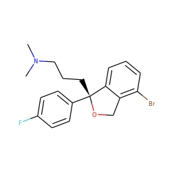 CN(C)CCC[C@]1(c2ccc(F)cc2)OCc2c(Br)cccc21 ZINC000058575437