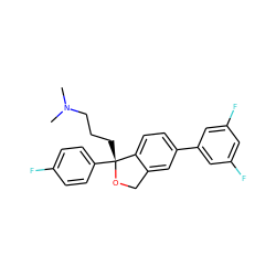 CN(C)CCC[C@]1(c2ccc(F)cc2)OCc2cc(-c3cc(F)cc(F)c3)ccc21 ZINC000058538447