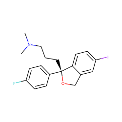 CN(C)CCC[C@]1(c2ccc(F)cc2)OCc2cc(I)ccc21 ZINC000058581842