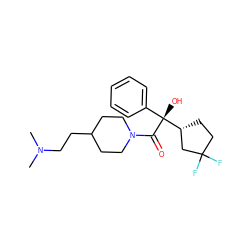 CN(C)CCC1CCN(C(=O)[C@](O)(c2ccccc2)[C@@H]2CCC(F)(F)C2)CC1 ZINC000013534287