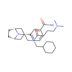 CN(C)CCCC(=O)N(CCN1[C@H]2CC[C@@H]1C[C@H](c1cccc(C(N)=O)c1)C2)CC1CCCCC1 ZINC000117296337