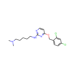 CN(C)CCCCCNc1nccc(OCc2ccc(Cl)cc2Cl)n1 ZINC000028520490