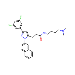 CN(C)CCCCNC(=O)CCc1cc(-c2cc(Cl)cc(Cl)c2)nn1-c1ccc2ccccc2c1 ZINC000058603106