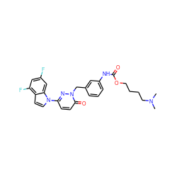 CN(C)CCCCOC(=O)Nc1cccc(Cn2nc(-n3ccc4c(F)cc(F)cc43)ccc2=O)c1 ZINC000299866525