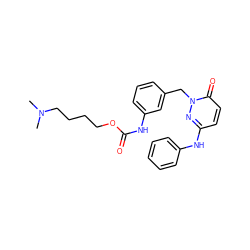 CN(C)CCCCOC(=O)Nc1cccc(Cn2nc(Nc3ccccc3)ccc2=O)c1 ZINC000206930665