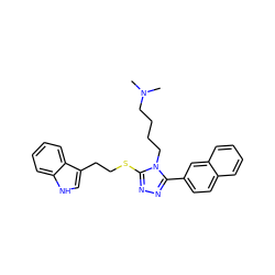 CN(C)CCCCn1c(SCCc2c[nH]c3ccccc23)nnc1-c1ccc2ccccc2c1 ZINC000028468405