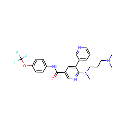 CN(C)CCCN(C)c1ncc(C(=O)Nc2ccc(OC(F)(F)F)cc2)cc1-c1cccnc1 ZINC001772634291