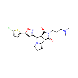 CN(C)CCCN1C(=O)[C@H]2[C@@H](C1=O)[C@@H]1CCCN1[C@H]2c1cc(-c2ccc(Cl)s2)on1 ZINC000059062475