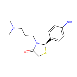 CN(C)CCCN1C(=O)CS[C@@H]1c1ccc(N)cc1 ZINC000013650863