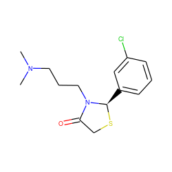 CN(C)CCCN1C(=O)CS[C@@H]1c1cccc(Cl)c1 ZINC000000196396