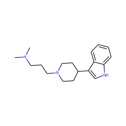 CN(C)CCCN1CCC(c2c[nH]c3ccccc23)CC1 ZINC000136918080