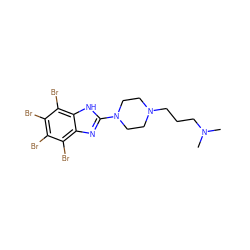 CN(C)CCCN1CCN(c2nc3c(Br)c(Br)c(Br)c(Br)c3[nH]2)CC1 ZINC000143552507