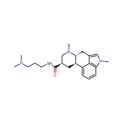 CN(C)CCCNC(=O)[C@@H]1C[C@@H]2c3cccc4c3c(cn4C)C[C@H]2N(C)C1 ZINC000095581336