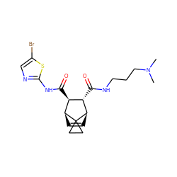 CN(C)CCCNC(=O)[C@H]1[C@H](C(=O)Nc2ncc(Br)s2)[C@@H]2C=C[C@H]1C21CC1 ZINC000168496000