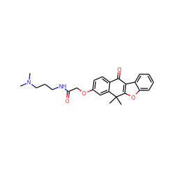 CN(C)CCCNC(=O)COc1ccc2c(c1)C(C)(C)c1oc3ccccc3c1C2=O ZINC000114802933