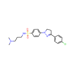 CN(C)CCCNS(=O)(=O)c1ccc(N2CCC(c3ccc(Cl)cc3)=N2)cc1 ZINC000003996200