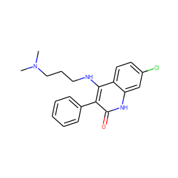 CN(C)CCCNc1c(-c2ccccc2)c(=O)[nH]c2cc(Cl)ccc12 ZINC000013761234