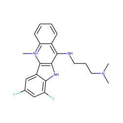 CN(C)CCCNc1c2ccccc2[n+](C)c2c1[nH]c1c(F)cc(F)cc12 ZINC000040950036