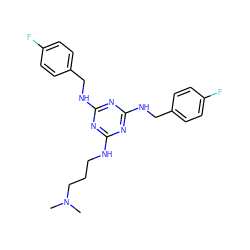 CN(C)CCCNc1nc(NCc2ccc(F)cc2)nc(NCc2ccc(F)cc2)n1 ZINC000073200516