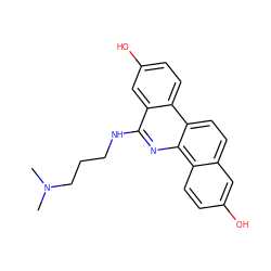 CN(C)CCCNc1nc2c3ccc(O)cc3ccc2c2ccc(O)cc12 ZINC000013600446