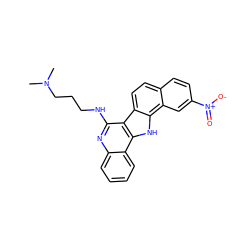 CN(C)CCCNc1nc2ccccc2c2[nH]c3c4cc([N+](=O)[O-])ccc4ccc3c12 ZINC000100910385