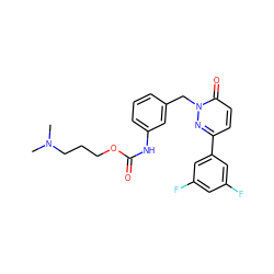 CN(C)CCCOC(=O)Nc1cccc(Cn2nc(-c3cc(F)cc(F)c3)ccc2=O)c1 ZINC000035308560