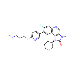 CN(C)CCCOc1ccc(-c2cc3c(cc2F)ncc2c3n([C@@H]3CCCOC3)c(=O)n2C)cn1 ZINC001772644586