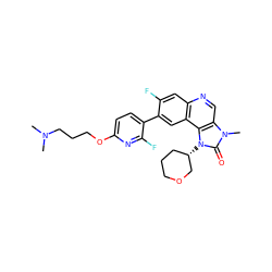 CN(C)CCCOc1ccc(-c2cc3c(cc2F)ncc2c3n([C@H]3CCCOC3)c(=O)n2C)c(F)n1 ZINC001772603033