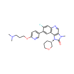 CN(C)CCCOc1ccc(-c2cc3c(cc2F)ncc2c3n([C@H]3CCCOC3)c(=O)n2C)cn1 ZINC001772625735