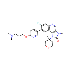 CN(C)CCCOc1ccc(-c2cc3c(cc2F)ncc2c3n(C3(C)CCOCC3)c(=O)n2C)cn1 ZINC001772608033