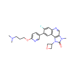 CN(C)CCCOc1ccc(-c2cc3c(cc2F)ncc2c3n(C3COC3)c(=O)n2C)cn1 ZINC001772622294