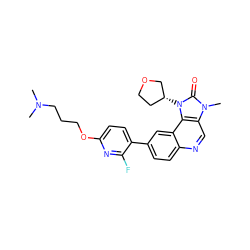 CN(C)CCCOc1ccc(-c2ccc3ncc4c(c3c2)n([C@@H]2CCOC2)c(=O)n4C)c(F)n1 ZINC001772614606