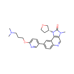 CN(C)CCCOc1ccc(-c2ccc3ncc4c(c3c2)n([C@@H]2CCOC2)c(=O)n4C)cn1 ZINC001772653689