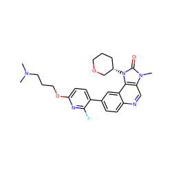 CN(C)CCCOc1ccc(-c2ccc3ncc4c(c3c2)n([C@H]2CCCOC2)c(=O)n4C)c(F)n1 ZINC001772613032