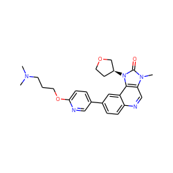 CN(C)CCCOc1ccc(-c2ccc3ncc4c(c3c2)n([C@H]2CCOC2)c(=O)n4C)cn1 ZINC001772581772