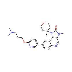 CN(C)CCCOc1ccc(-c2ccc3ncc4c(c3c2)n(C2(C)CCOCC2)c(=O)n4C)cn1 ZINC001772580277