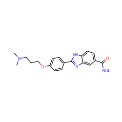 CN(C)CCCOc1ccc(-c2nc3cc(C(N)=O)ccc3[nH]2)cc1 ZINC000028959948