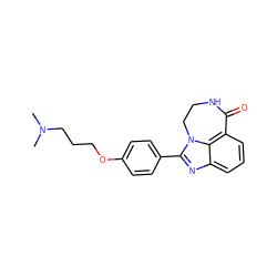 CN(C)CCCOc1ccc(-c2nc3cccc4c3n2CCNC4=O)cc1 ZINC000013858436