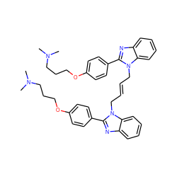 CN(C)CCCOc1ccc(-c2nc3ccccc3n2C/C=C/Cn2c(-c3ccc(OCCCN(C)C)cc3)nc3ccccc32)cc1 ZINC000026574845