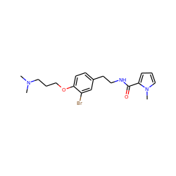 CN(C)CCCOc1ccc(CCNC(=O)c2cccn2C)cc1Br ZINC000042921448