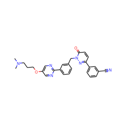 CN(C)CCCOc1cnc(-c2cccc(Cn3nc(-c4cccc(C#N)c4)ccc3=O)c2)nc1 ZINC000201061412